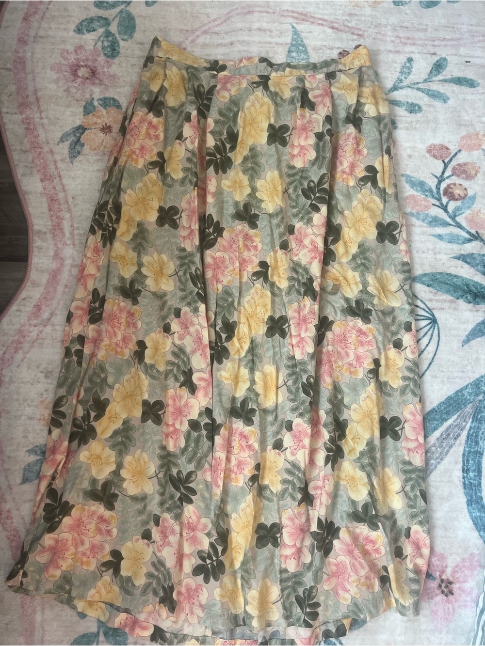 Sag Harbor Floral Maxi Skirt - Yellow & Pink